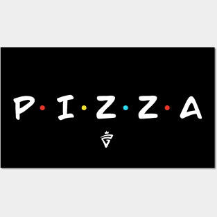 Pizza Friends Style White Posters and Art